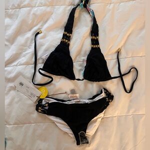 Double sided Beach Bunny Bikini with Gold Details